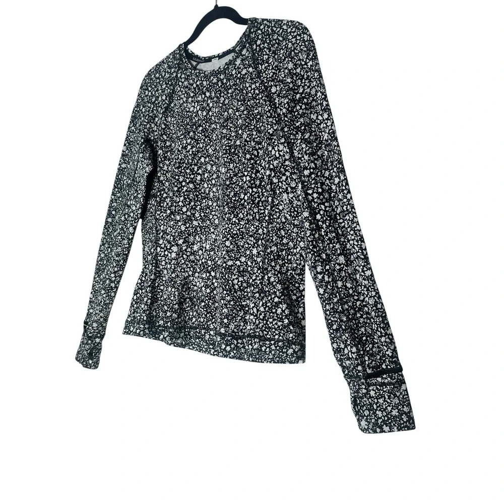 Lululemon Its Rulu Run Long Sleeve Top Size 10 Venture Floral Alpine White Black